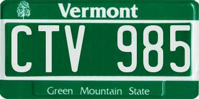 VT license plate CTV985