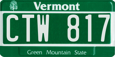 VT license plate CTW817