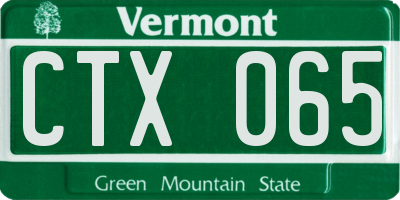VT license plate CTX065