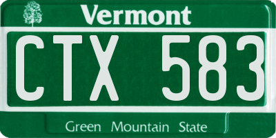 VT license plate CTX583