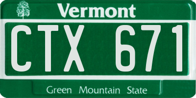 VT license plate CTX671