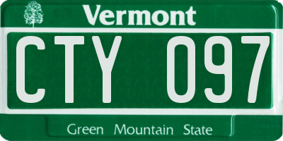 VT license plate CTY097