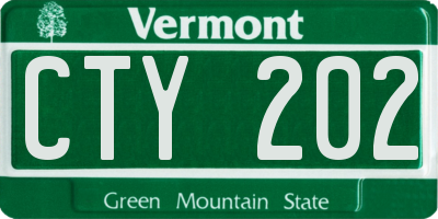 VT license plate CTY202