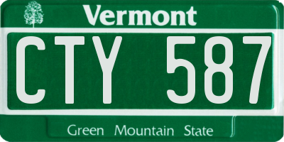VT license plate CTY587