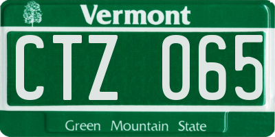 VT license plate CTZ065