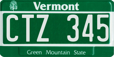 VT license plate CTZ345