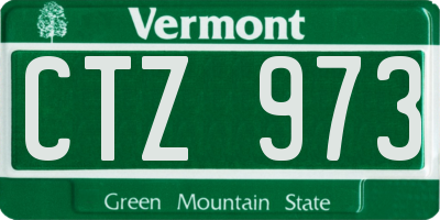 VT license plate CTZ973