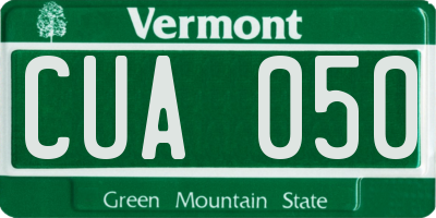 VT license plate CUA050