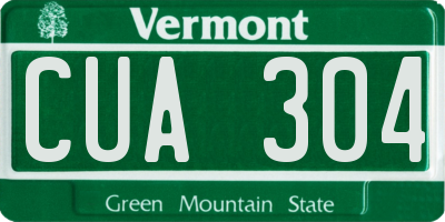 VT license plate CUA304