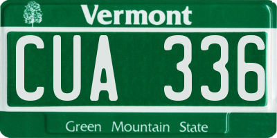 VT license plate CUA336