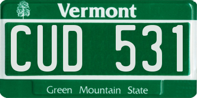 VT license plate CUD531