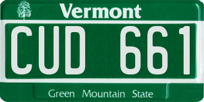 VT license plate CUD661