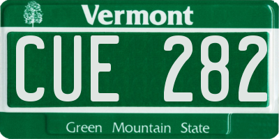 VT license plate CUE282