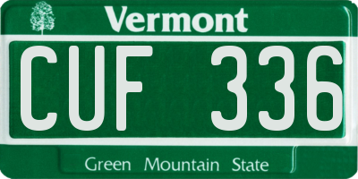 VT license plate CUF336