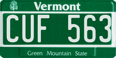 VT license plate CUF563