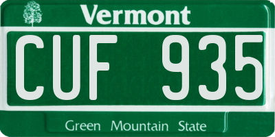 VT license plate CUF935
