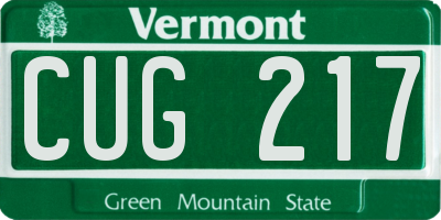 VT license plate CUG217
