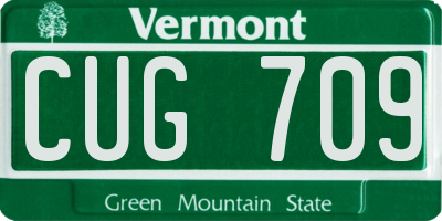 VT license plate CUG709