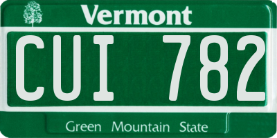 VT license plate CUI782