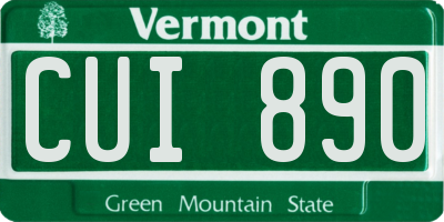 VT license plate CUI890