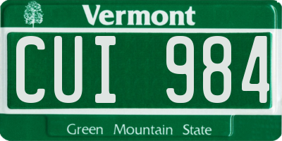 VT license plate CUI984