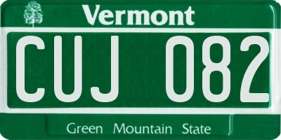VT license plate CUJ082