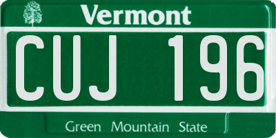 VT license plate CUJ196