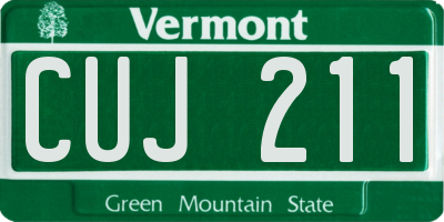 VT license plate CUJ211
