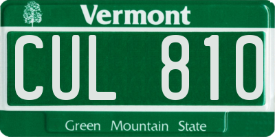 VT license plate CUL810