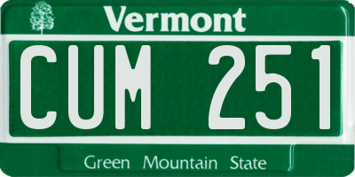 VT license plate CUM251