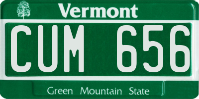 VT license plate CUM656