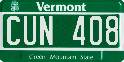 VT license plate CUN408