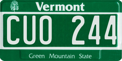 VT license plate CUO244