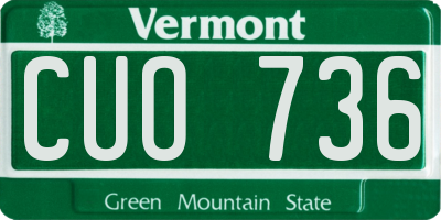 VT license plate CUO736