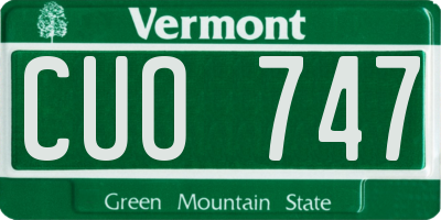 VT license plate CUO747