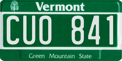 VT license plate CUO841