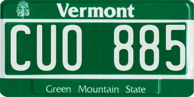 VT license plate CUO885