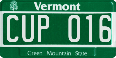 VT license plate CUP016