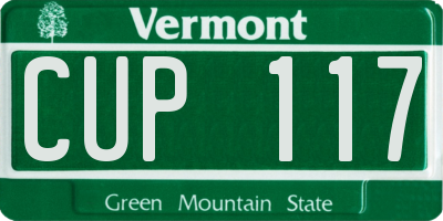 VT license plate CUP117