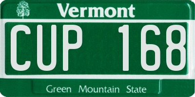 VT license plate CUP168