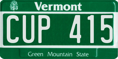 VT license plate CUP415