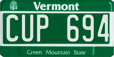 VT license plate CUP694