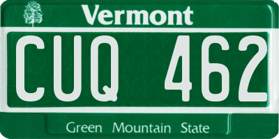 VT license plate CUQ462