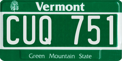 VT license plate CUQ751