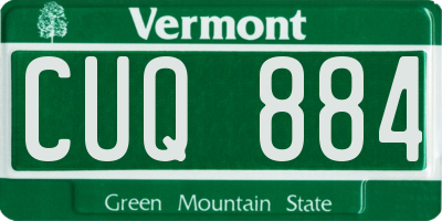 VT license plate CUQ884