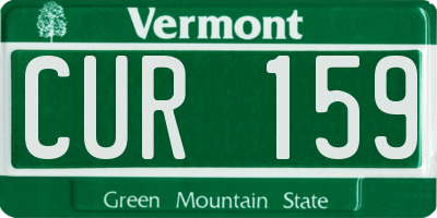 VT license plate CUR159