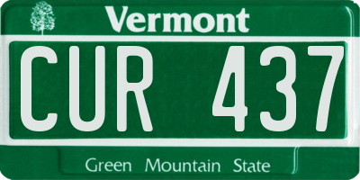 VT license plate CUR437