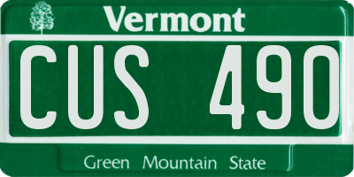 VT license plate CUS490