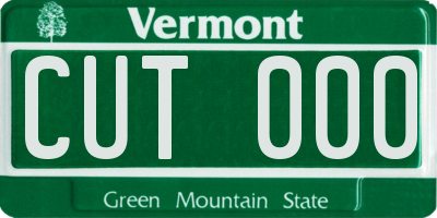 VT license plate CUT000