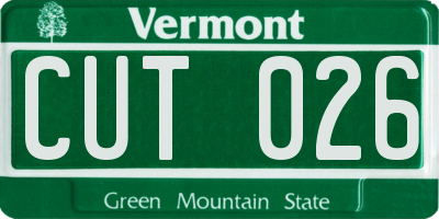 VT license plate CUT026
